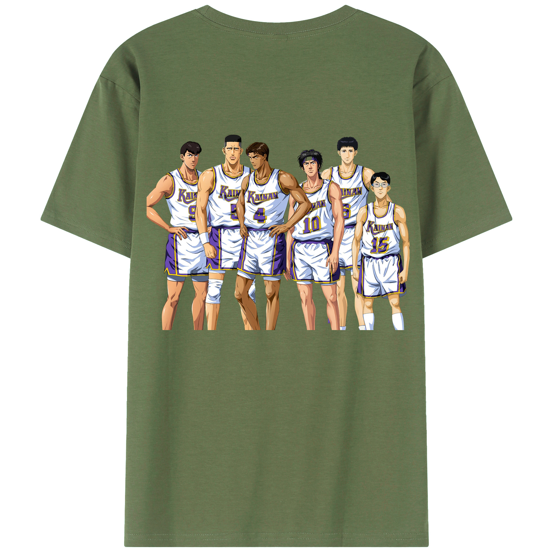 （画像用） SLAM DUNK／スラムダンク 綿100％ メンズ半袖Tシャツ（バックプリント） 通気性
